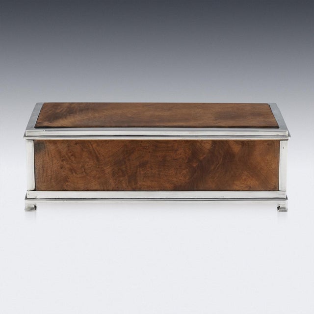 1920s Vintage American Silver Cigar Box, 1920 For Sale - Image 5 of 18