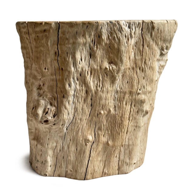 Vintage Blond Lychee Stump Side Table For Sale - Image 4 of 6