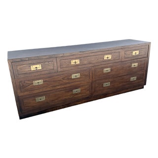 Vintage “Scene One” Campaign Dresser by Henredon For Sale
