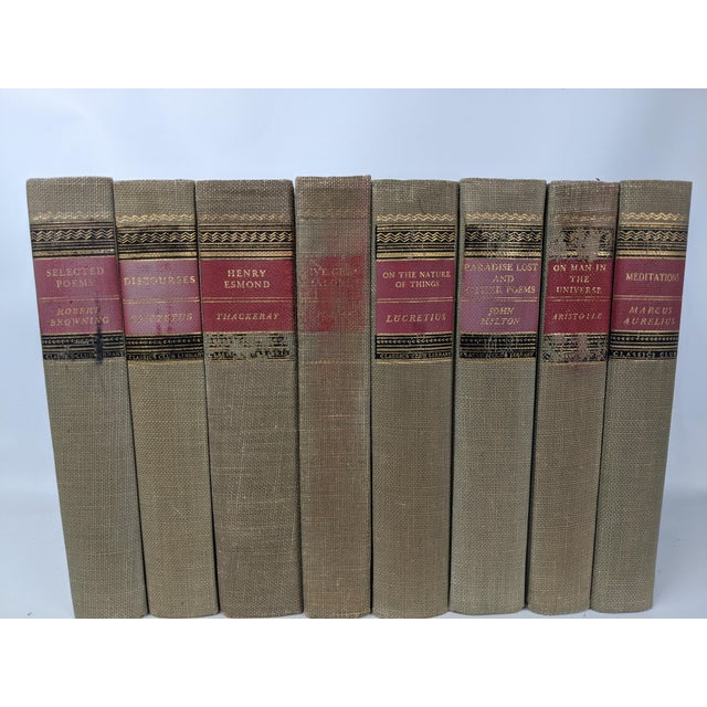 1943 Classics Club Gray, Burgundy & Gold Gilt Literary Library Books - Set of 8 For Sale - Image 11 of 14