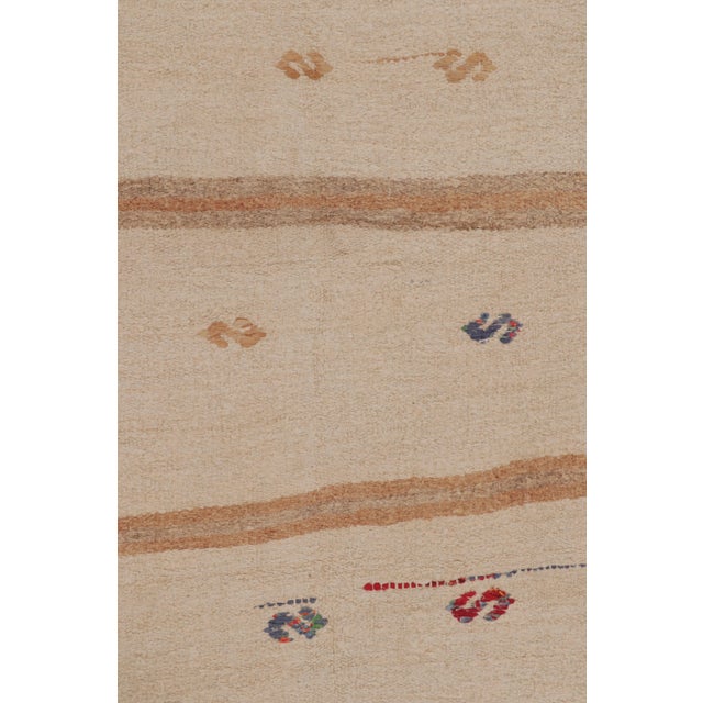 Traditional Vintage Anatolian Runner With Minimalist Beige-Brown Striped Field - Rug & Kilim For Sale - Image 3 of 10