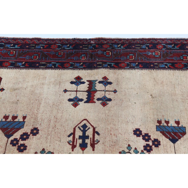 Vintage Persian Medallion Rug With Floral & Geometric Motifs – 5' X 6' 2'' For Sale - Image 10 of 14