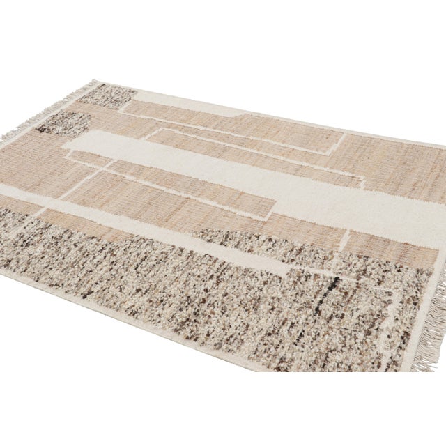 Not Yet Made - Made To Order Rug & Kilim’s Abstract Flatweave with Cream and Beige Geometric Patterns - 3x10 For Sale - Image 5 of 7