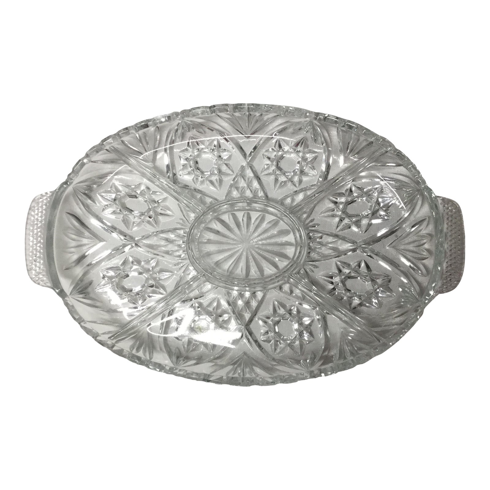 Vintage Mid 20th Century Lead Crystal Serving Tray Chairish