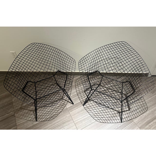 1970s Harry Bertoia Diamond Lounge Chairs Pair for Knoll Mid-Century Modern For Sale - Image 10 of 12