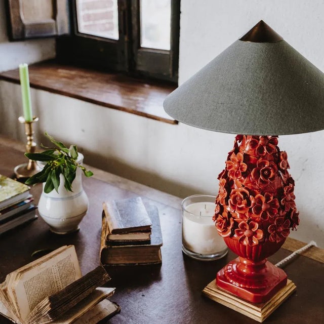 Not Yet Made - Made To Order Manises Flora Rojo Bermellón Lamp by Can Betelgeuse Studio For Sale - Image 5 of 10