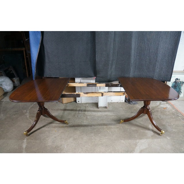 Wood Vintage Harden Furniture Solid Cherry English Regency Duncan Phyfe Dining Table For Sale - Image 7 of 18
