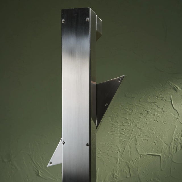 Silver Geometric Floor Lamp in Stainless Steel with Adjustable Shades For Sale - Image 8 of 11