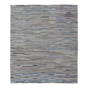 Hand Woven Diamond Modern Kilim Geometric by Keivan Woven Arts 8'10 X 11'10