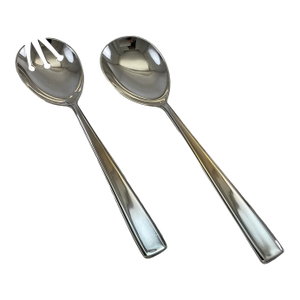 1980s Silver Plate Salad Servers, Salad Spoon & Salad Fork, Leighton - a Pair
