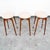 Mid Century Modern Bar Stools Set 3 Attributed to Albert Parvin Off White Solid Walnut Danish For Sale - Image 10 of 12