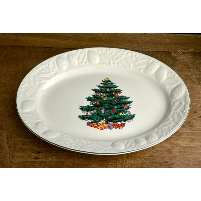 Vintage Christmas Tree Platter For Sale - Image 4 of 6