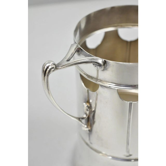 Roberts and Belk Art Nouveau Silver Plated Champagne Chiller Wine Bottle Coaster For Sale In Philadelphia - Image 6 of 13