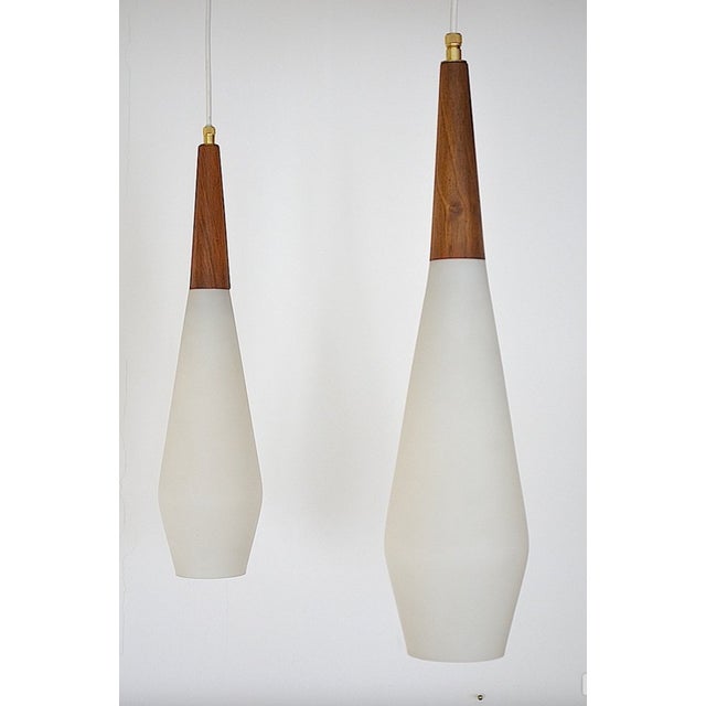 Scandinavian Opaline Glass Pendant Lamp, 1960s For Sale - Image 9 of 13