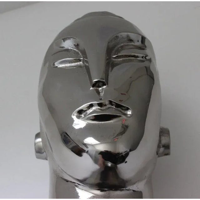 Franz Hagenaur Style Nickel Plated Bust For Sale - Image 9 of 13