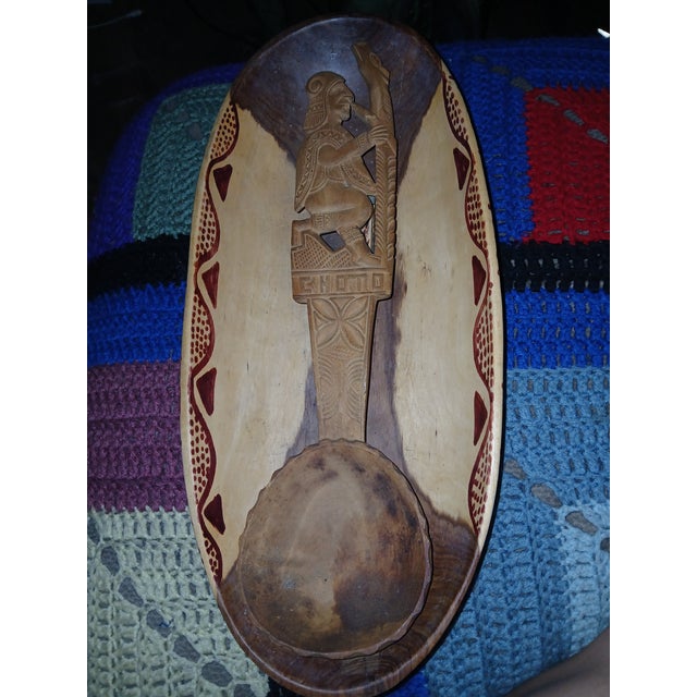 Handcarved wooden bowl and spoon