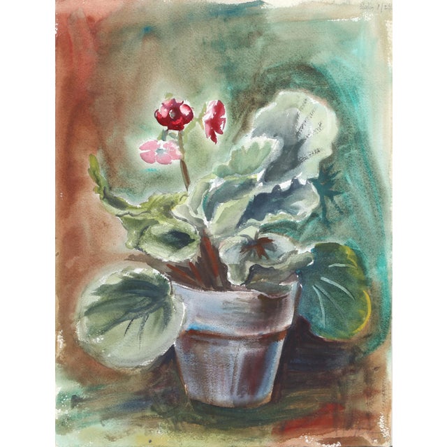 Contemporary Eve Nethercott, Flowering Plant (P1.33), Watercolor on Paper For Sale - Image 3 of 3