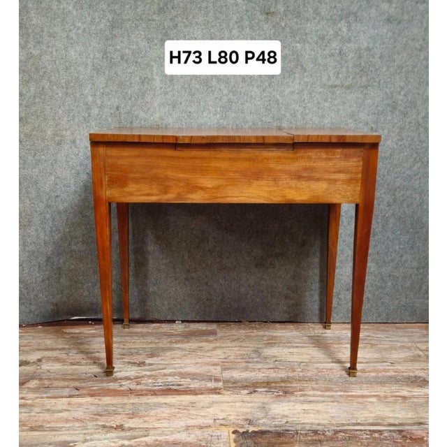 Antique Louis XVI Wooden Dressing Table with Mirror For Sale - Image 10 of 11