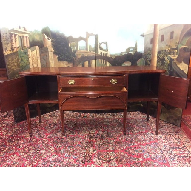 1980s Kittinger Furniture Buffet Sideboard, Inlaid Sideboard For Sale - Image 10 of 13