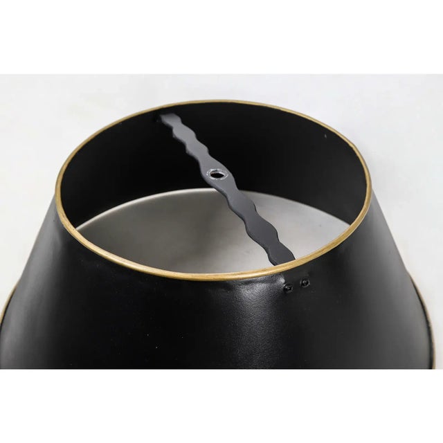 2010s Vintage Black Stroke Gold Edge Metal Shade For Sale - Image 5 of 7
