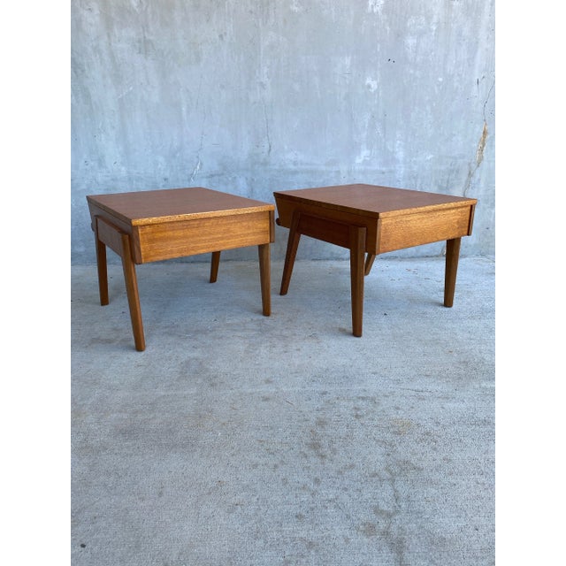 1950s John Keal for Brown Saltman Mahogany Side Tables - a Pair For Sale - Image 12 of 12