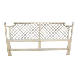 Mid Century Bamboo Lattice Design King Size Headboard For Sale
