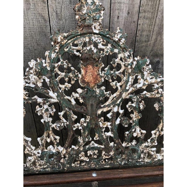 Gothic Revival Cast Iron Garden Bench with Registration from Coalbrookdale For Sale - Image 9 of 13