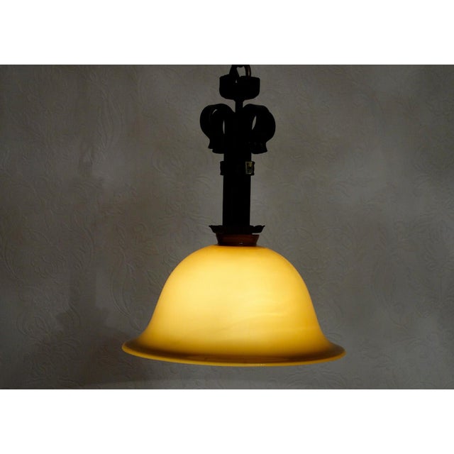 Antique Wrought Iron Glass Lamp from Koch U. Söhne, 1930s For Sale - Image 10 of 12