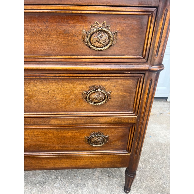 French French 19th Century Louis XVI Solid Walnut Chest of Drawers For Sale - Image 3 of 12