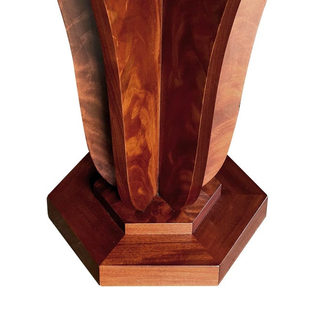 Brown Pierre Chareau Inspired Pair Art Deco Style Mahogany Hexagonal Tables For Sale - Image 8 of 9
