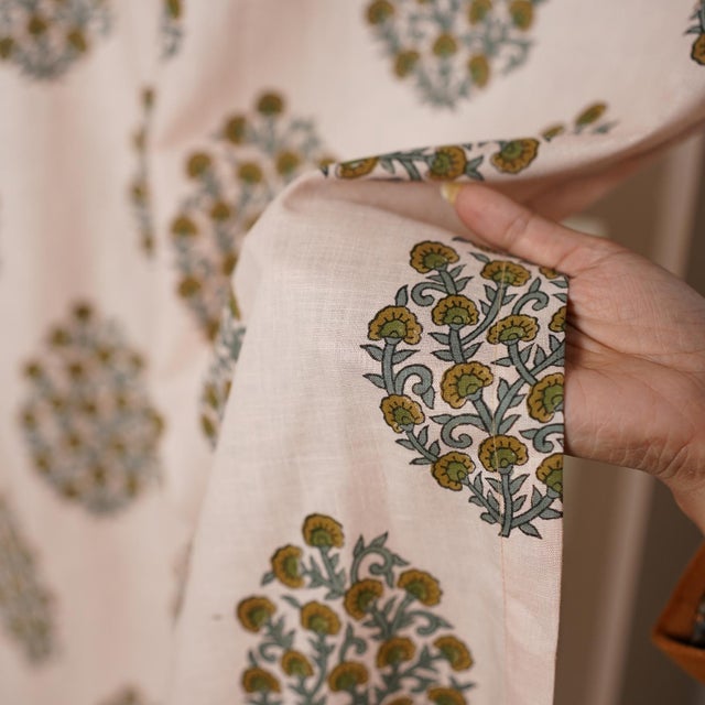 Not Yet Made - Made To Order Artisan Colored Linen Curtains Farmhouse Style Handcrafted Drapes for Bedroom & Living Room Size 54"Wx36"L -Gudhal For Sale - Image 5 of 7