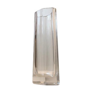 Octagonal Faceted Crystal Vase, 1960s For Sale