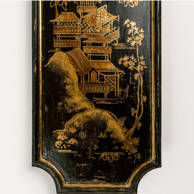 Black and Gold Lacquered Wall Panels in Chinoiserie Style, 1890s, Set of 2 For Sale - Image 3 of 4