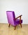 1970s Vintage Loft Armchair in Purple Velvet, 1970 For Sale - Image 5 of 12