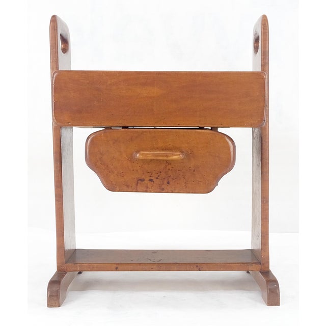 Unusual Solid Colonial Maple Gallery Top Side End Table One Drawer MINT For Sale - Image 9 of 16