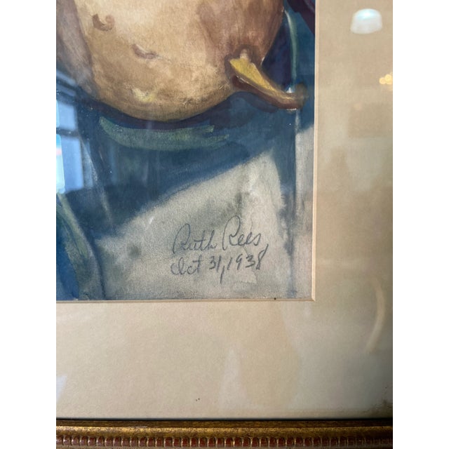 1930's Ruth Rees Still Life Watercolor Painting For Sale In Miami - Image 6 of 12