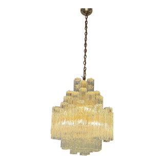 Vintage Mid Century Modern Italian Murano Style Glass Chandelier For Sale