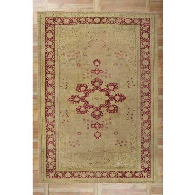 Tan Antique Turkish Sivas Rug, 09'10 X 14'01 For Sale - Image 8 of 9