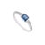 14k White Gold 0.56ct Emerald Cut Blue Sapphire & Diamond Ring Size 5 For Sale - Image 4 of 16