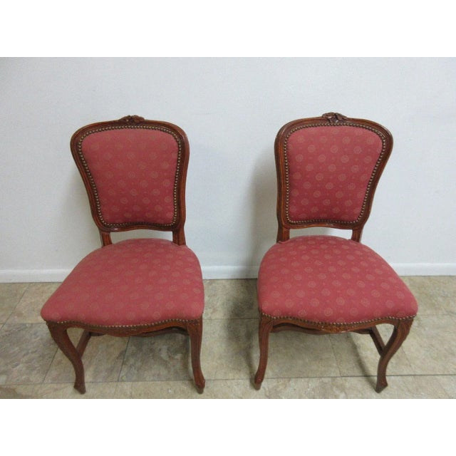 French Vintage French Regency Carved Dining Chairs - a Pair For Sale - Image 3 of 12