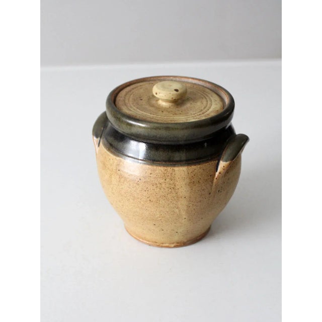 Tan Vintage Studio Pottery Jar For Sale - Image 8 of 11