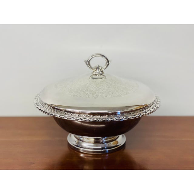 Metal Early 20th Century Vintage Wm a Roger’s Silverplate Footed Bowl With Lid For Sale - Image 7 of 7