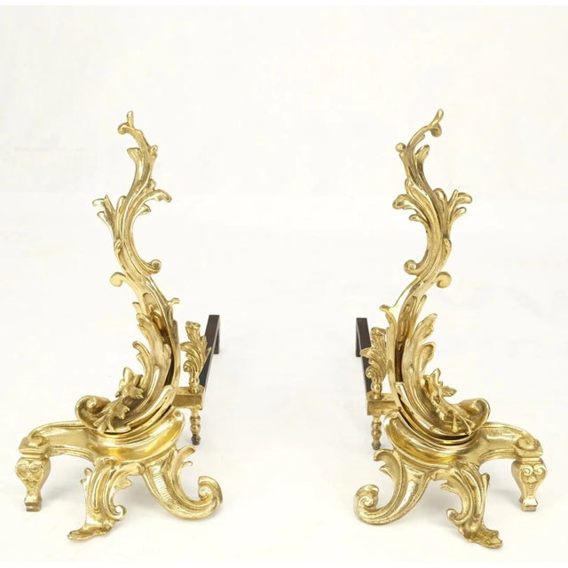 Mid 20th Century Pair of Italian Renaissance Revival Bronze Andirons For Sale - Image 5 of 13