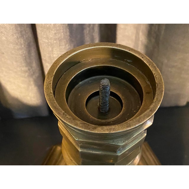 Early 20th Century Brass Swivel Candlesticks- a Pair For Sale - Image 4 of 6