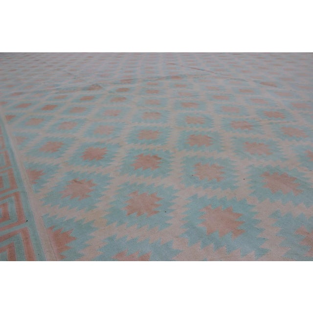 Mid 20th Century Large VintageIndian Cotton Dhurrie Collection of Thomas Britt For Sale - Image 4 of 8