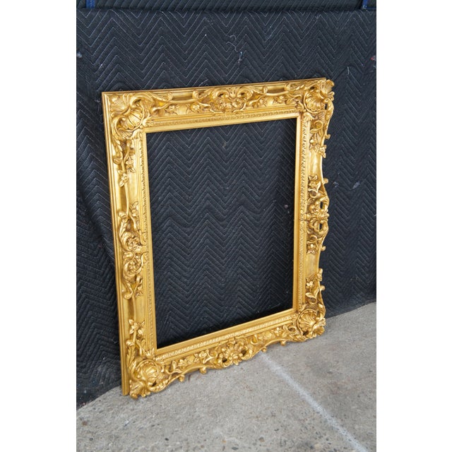 Baroque Rococo Gold Gilt Picture Oil Painting Mirror Frame Fits 24 X 30 For Sale - Image 4 of 11