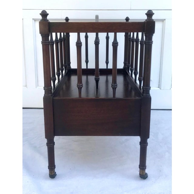 Antique Canterbury Magazine Rack on Casters For Sale - Image 4 of 9