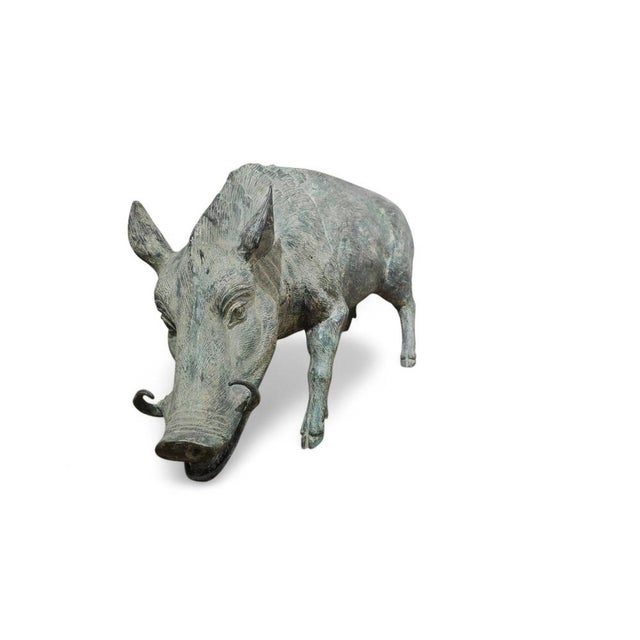 Italian Bronze Warthog Sculptures with Green Patina, 1950s, Set of 2 For Sale - Image 9 of 10