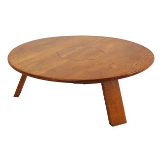 Large Brutalist French Wooden Table from Pierre Chapo, 1970 For Sale