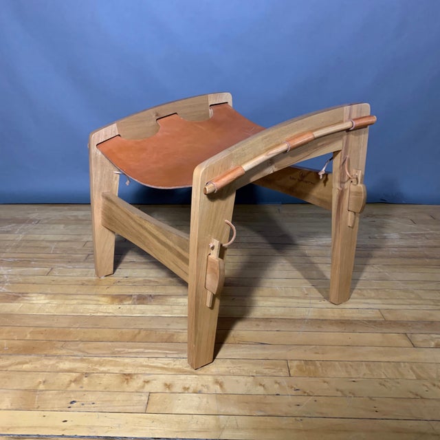 Dan Burstyn Quilpo Leather Sling Chair & Ottoman Chairish